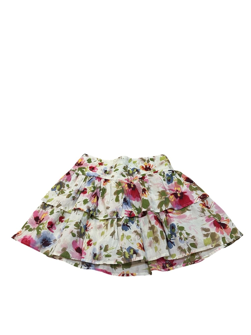 Gap Kids Girls Ruffled Tiered Mini Skort Skirt Short Floral Size Large